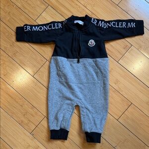 Moncler Authentic Kids One Piece in Black and Gray